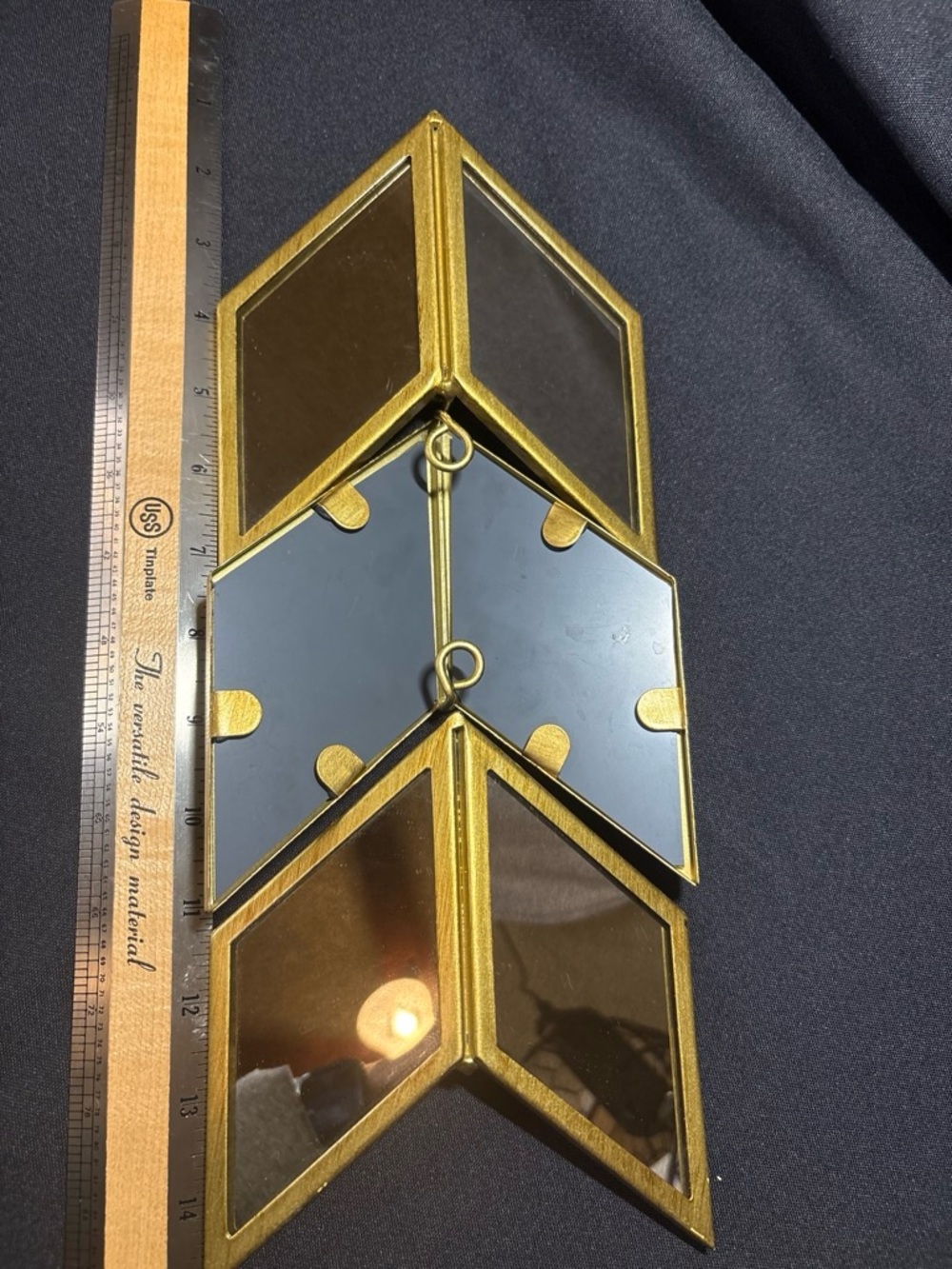 Rare Retired Urban Outfitters Brass Chevron Wall Mirror Set (3 Pieces)